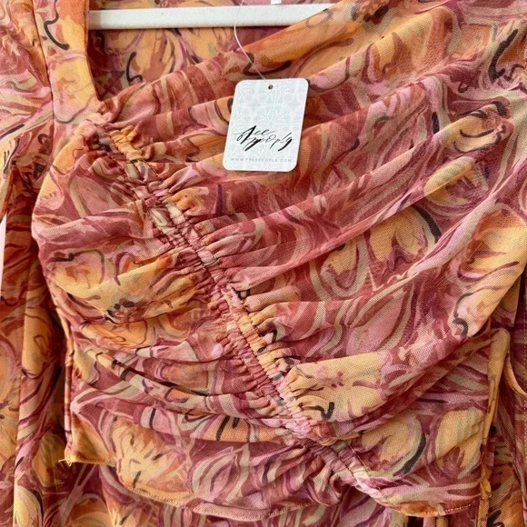 NWT Free People Supernova Set Two Piece Skirt Crop Top Long Sleeve Pink XS - Picture 6 of 17